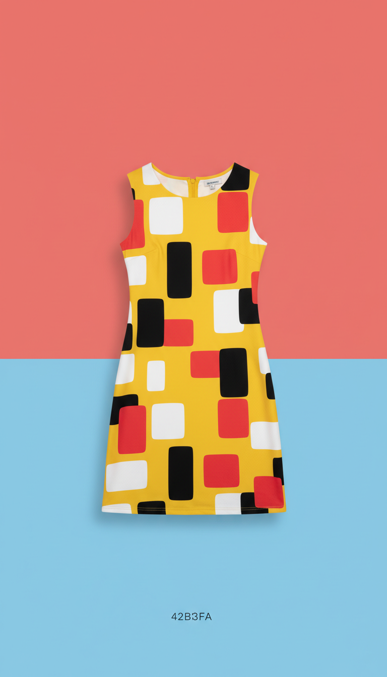 Sunbeam yellow graphic print shift dress
